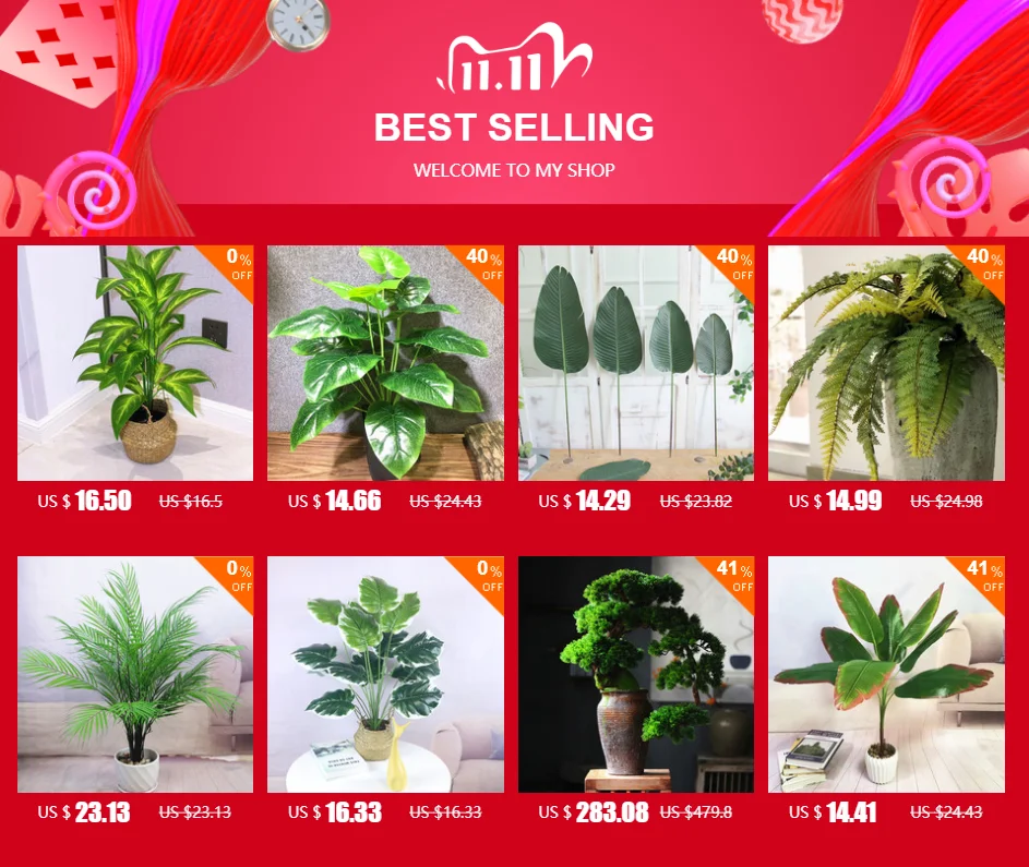 80125CM Artificial Big Palm Tree Tropical Plants Fake Monstera Plastic