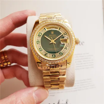 

rolex-women Fashion Brand Automatic Mechanical Watches Men's Waterproof Skeleton Wrist Watch With women men Leather strap