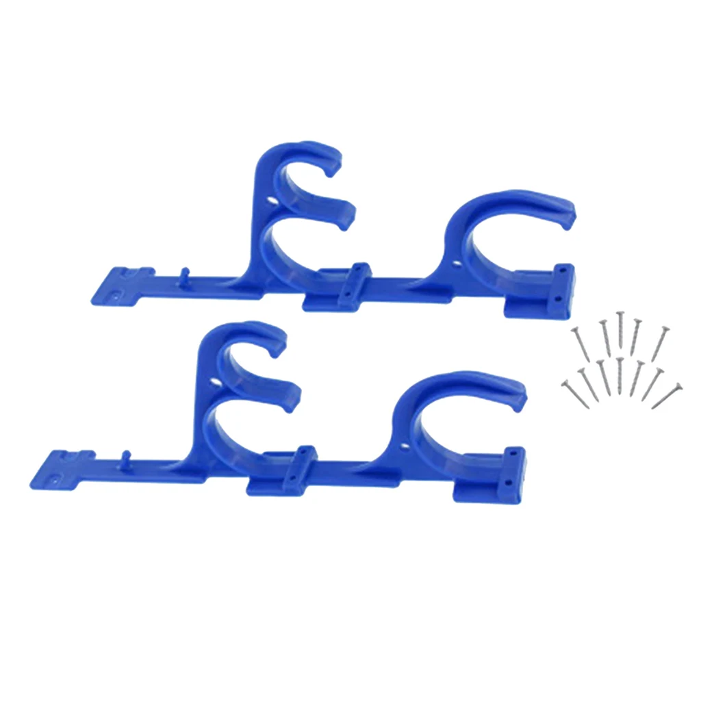 2x Swimming Pool Hook Garden Hanger For Telescoping Pole Brushes, Net Leaf Rakes