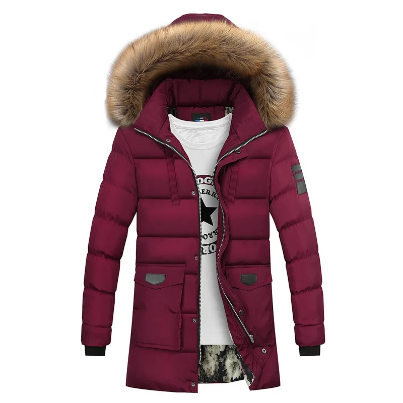 Deals 2019 New Winter Men Parkas Fashion Striped Men/Male Long Outwear Coats Hooded Thick Warm Windbreaker Couple Jackets clothing
