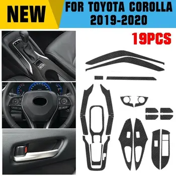 

19PCS Sticker For Toyota Corolla 2019-20 Carbon Fiber Black Car Kit Movable ABS