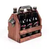 Panier à bière en bois massif Vintage casier à vin en bois porte-gobelet conteneur panier de stockage de bière pin boîte à vin décorations de bureau à la maison ► Photo 2/6