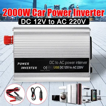 

2000W DC 12V to AC 220V USB Car Power Inverter Charger Converter Adapter DC 12 to AC 220 Modified Sine Wave Transformer