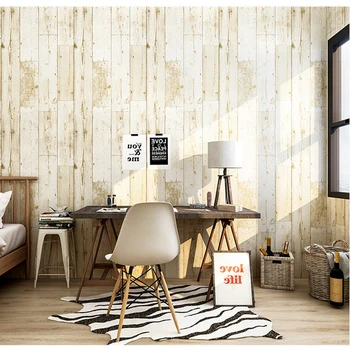 

Vintage wood grain waterproof PVC wall stickers wallpapers restaurant bedroom background wall decor kitchen oil proof stickers