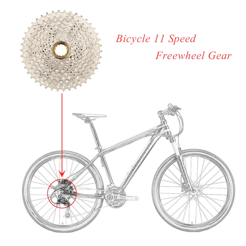 Нержавеющая сталь MTB велосипед Велоспорт кассета Freewheel 11 скоростей задний свободного хода части велосипеда