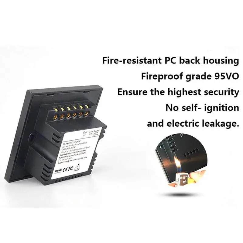 EU Touch-Dimmer Switch Crystal Touching Glass Remote Control Light Smart Switch