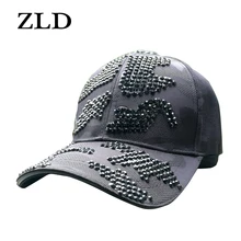 Женская кепка ZLD, камуфляжные Стразы, модная бейсбольная кепка, изогнутая, одноцветная, бейсболка, для улицы, регулируемая, Спортивная Кепка, летняя