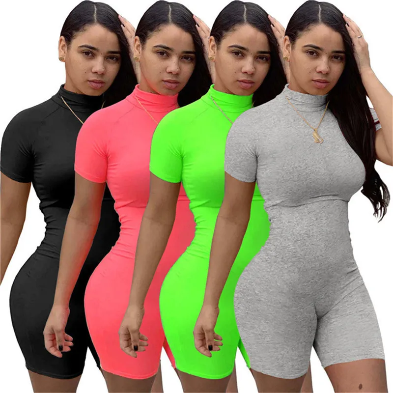 Casual Bodycon Playsuit Summer Solid 