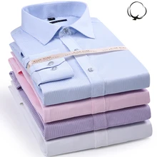 Из хлопка в Вертикальную Полоску деловая рубашка Мужская модная повседневная футболка с длинными рукавами высокое качество официально-деловое платье мужские модные рубашки