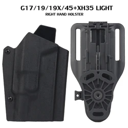 Funda de pistola derecha G17, compatible con Glock 19/19x/45, de caza con funda de pistola pretina, transporte oculto para juego de guerra de caza Airsoft