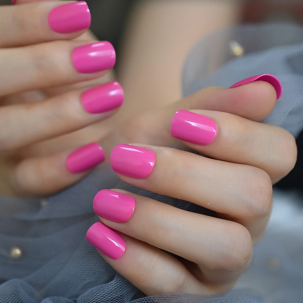 Яркие оранжевые накладные ногти, искусственные ногти, УФ накладные ногти, полное покрытие, Короткие глянцевые накладные ногти, накладные ногти для дизайна ногтей, повседневная одежда, накладные ногти - Цвет: L5444