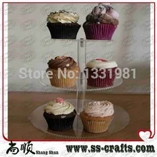 

wedding decoration/ 3 Tier Clear Acrylic Round Cup Cake Stand