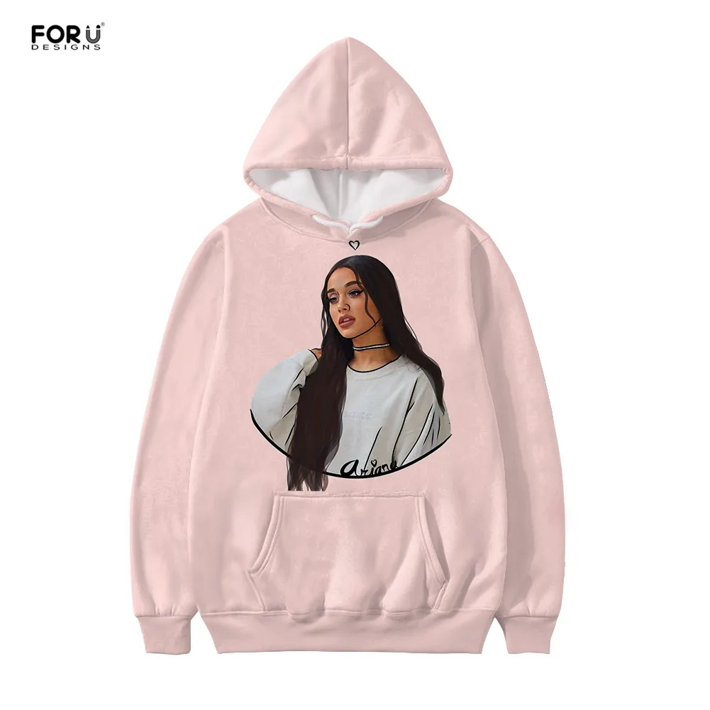 FORUDESIGNS/толстовки Kawaii Ariana Grande, толстовка с принтом, длинный рукав, Женская/Мужская одежда, лидер продаж, Повседневная Толстовка с капюшоном размера плюс 4XL