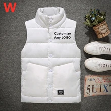W Мужской Зимний жилет для мужчин без рукавов куртки жилет теплый вниз Топы удобные популярные повседневные Ретро стиль тонкий пальто