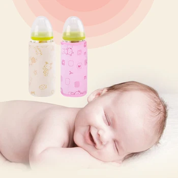 

Baby Bottle Warmer Cover Bag Outdoor Travel Infant Milk Feeding Bottle USB Heated Thermostat