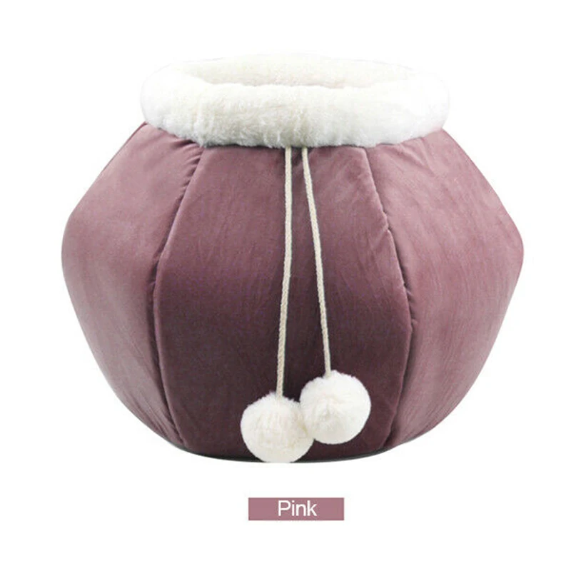 Pink purple Спальный мешок для домашних животных, собак, кошек, складной домик, зимнее теплое мягкое гнездо для домашних животных TUE88 - Цвет: Pink purple