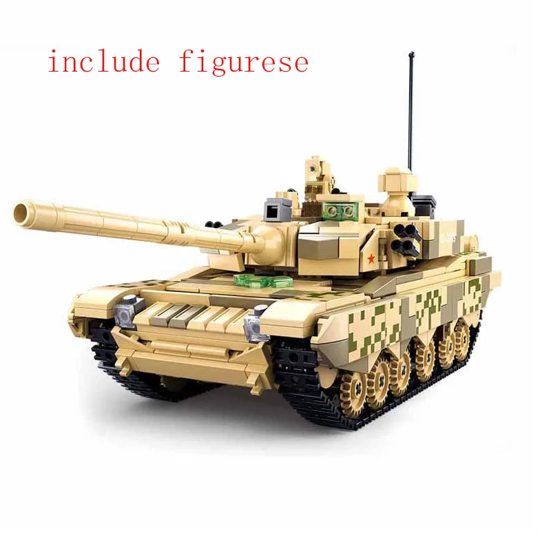 893Pcs Military Battle Army Panzer 99A Tank Model Bricks Building Blocks Sets WW2 Soldier Kits Brinquedos Educational Kids Toys | Игрушки и