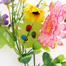 10 шт. красочный Жук Божья коровка садовый орнамент Статуэтка миниатюрный кукольный домик Декор 72XF