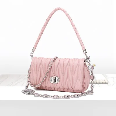 Лидирующий бренд, женская сумка, кожаные сумки, кожаная сумка, весна и лето, новая сумка через плечо - Цвет: Розовый