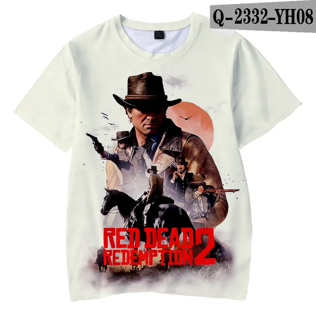 3D Print T Shirt Men Tshirt RED DEAD REDEMPTION Big Print Full Print Women Men Graphic T-Shirt