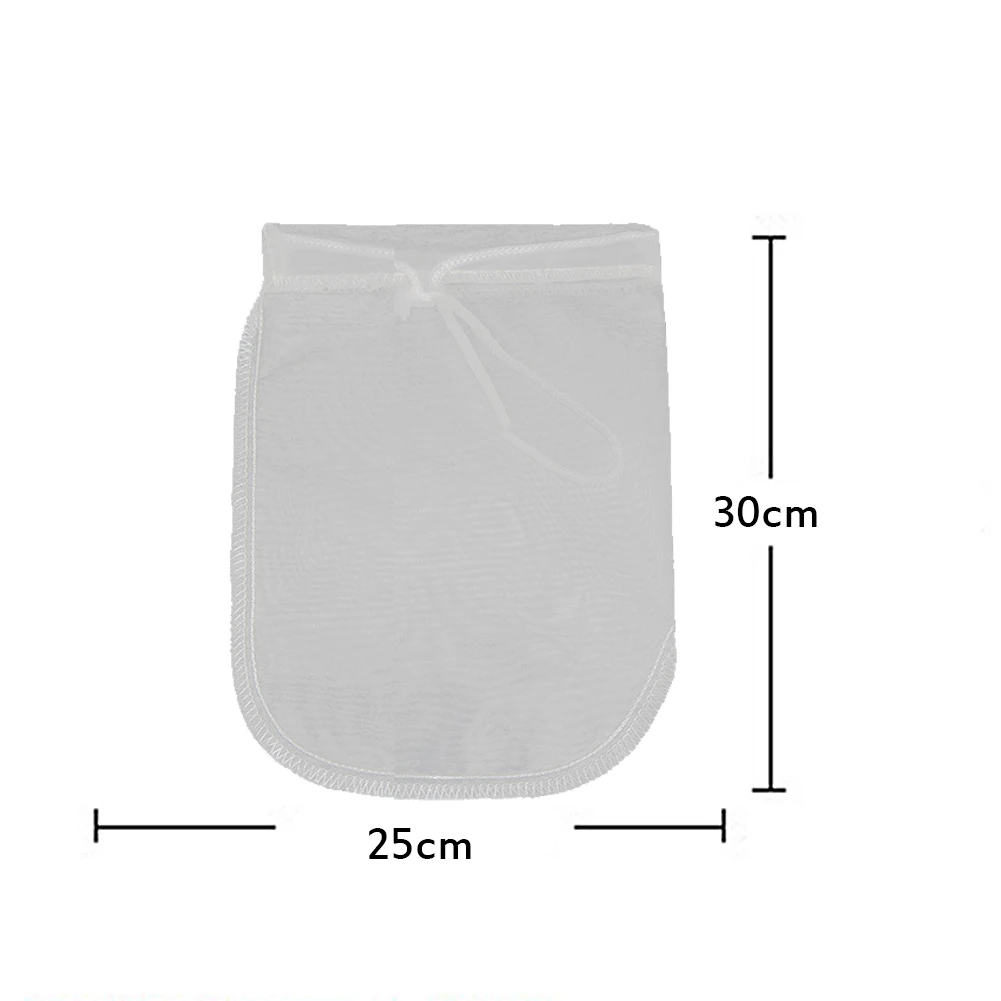 Горячая 2 шнурок сетки мешки кофе орехи молока фильтр мешок кухня гаджет для дома сок фильтр остатка - Цвет: White 20 30cm