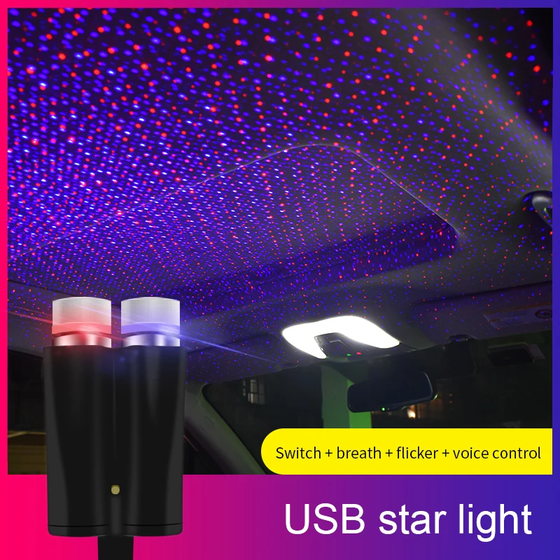 Миниатюрный проекционный USB-светильник на крышу автомобиля портативный ночник