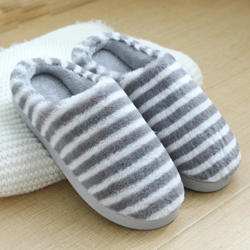 Grey Male Зимние домашние тапочки унисекс; коллекция года; Мужская и женская теплая короткая плюшевая обувь; мужские и женские домашние тапочки с мехом - Цвет: Grey Male