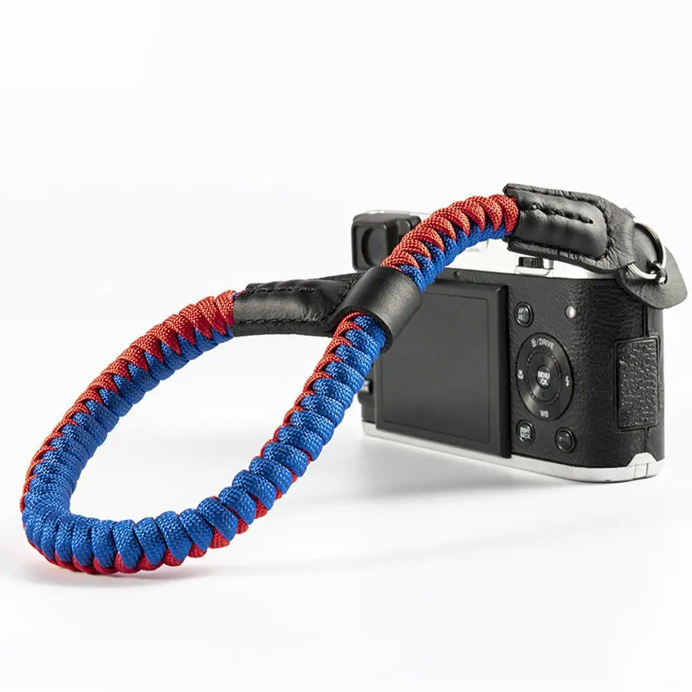 Ремешок на запястье для камеры SLR/DSLR профессиональная Мягкая рукоятка - Цвет: Red and blue