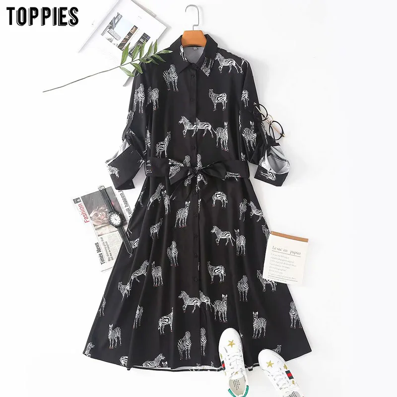 toppies 2020 autumn long sleeve midi dress womens animal printing shirt dress lace-up belt elegant vestidos toppies 2020 autumn long sleeve midi dress womens animal printing shirt dress lace-up belt elegant vestidos