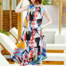 Юбка Женский костюм Темперамент Мода шаблон Issey сложить легко из двух частей костюм популярный