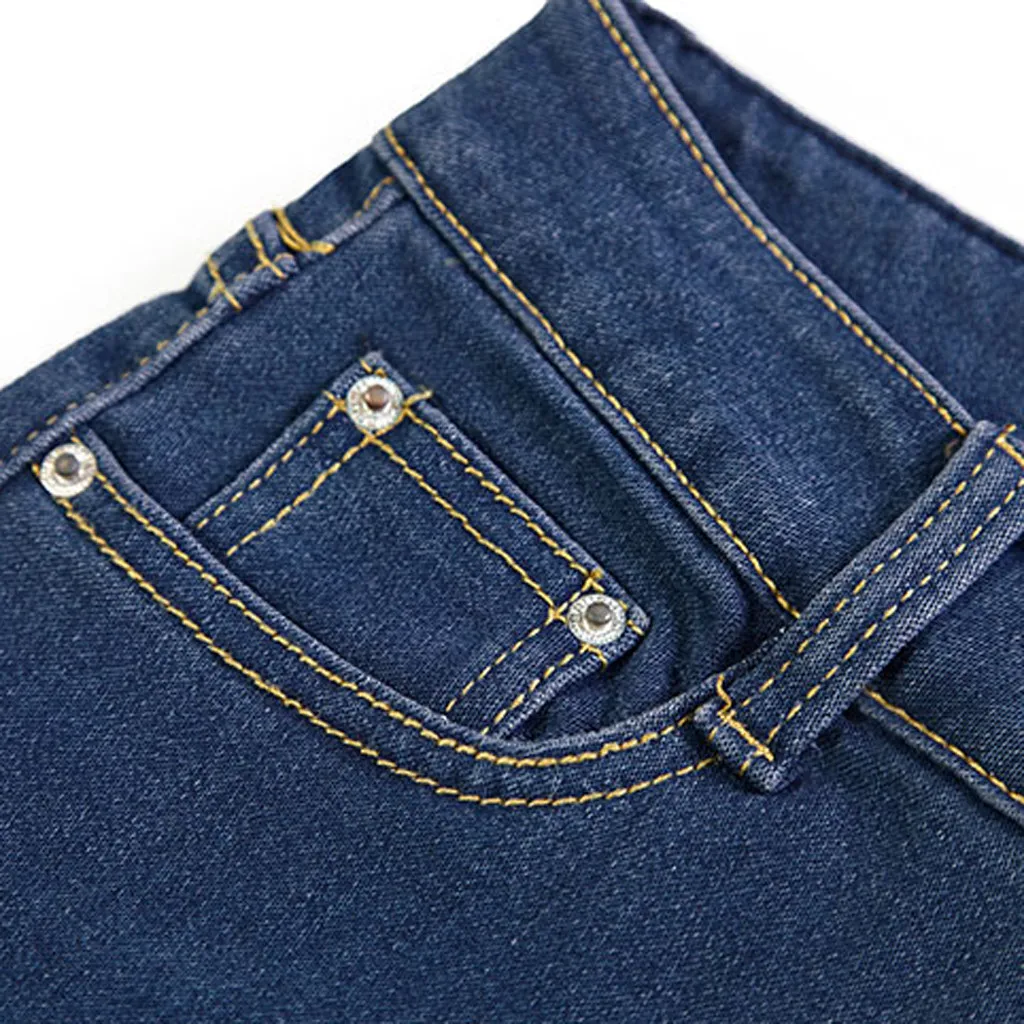 Женские брюки большого размера, новые модные джинсы, высокие эластичные узкие прямые штаны, повседневные однотонные осенние штаны# P