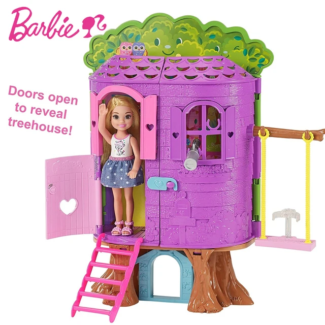 Barbie Club Chelsea Treehouse Playset Chelsea Doll Princess Pet Gift Box Play House Doll Set Toy Girl Brinquedos Gift FPF83 3