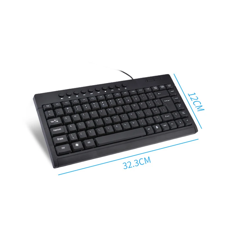 Черный ультра-тонкий тихий маленький размер 85 клавиш Мини Мультимедиа Портативный Usb клавиатура для ноутбука ПК