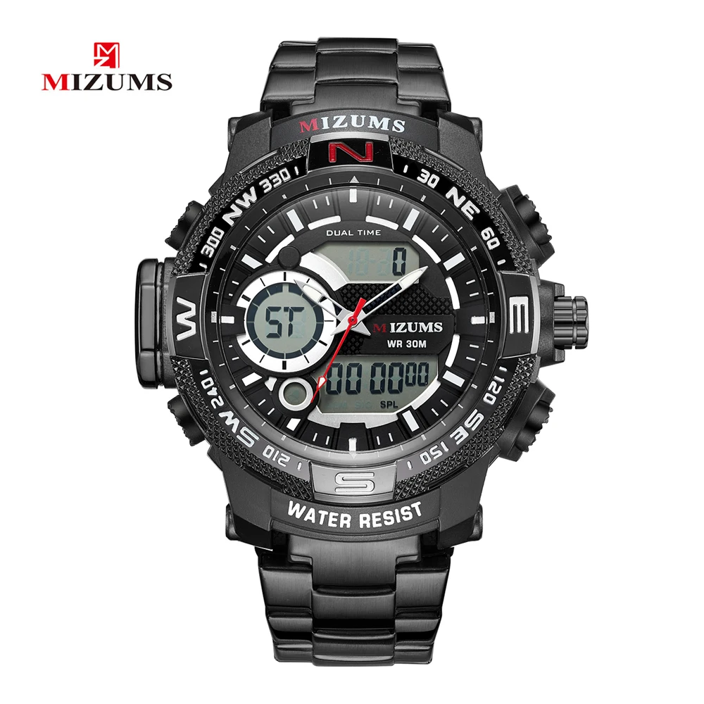 Analog Digital Watches Men Led Full Steel Male Clock Men Military Wristwatch Quartz Sports Wrist Watch Man Reloj Hombre Mizums drop shipping 2019 (4)