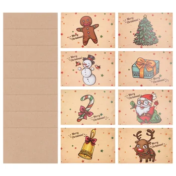 

8 Sets of Christmas Greeting Cards Blessing Cards with Envelopes (Random Style)
