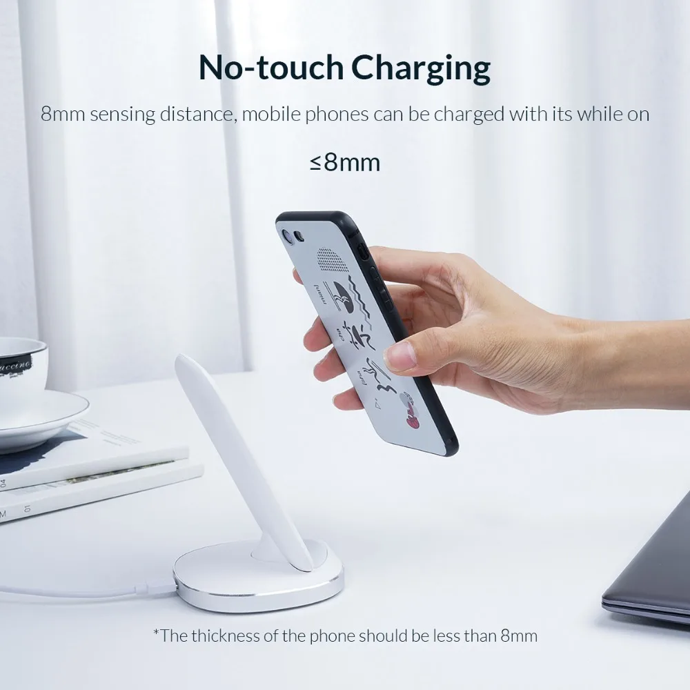 ORICO быстрая Беспроводная зарядная док-станция Qi Беспроводное зарядное устройство для iPhone X XS 8 samsung зарядное устройство для телефона с приемником для Xiaomi
