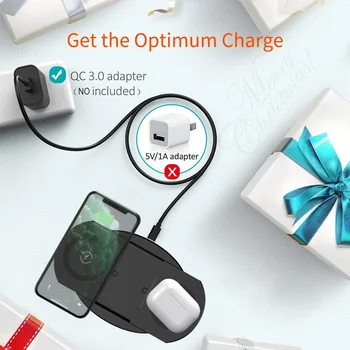 

QI Wireless Fast Charger USB Tpye C 2 in 1 Charging Pad For Blackview BV9800 BV9600 Pro Airpods Pro 2 Dual 10W Charge