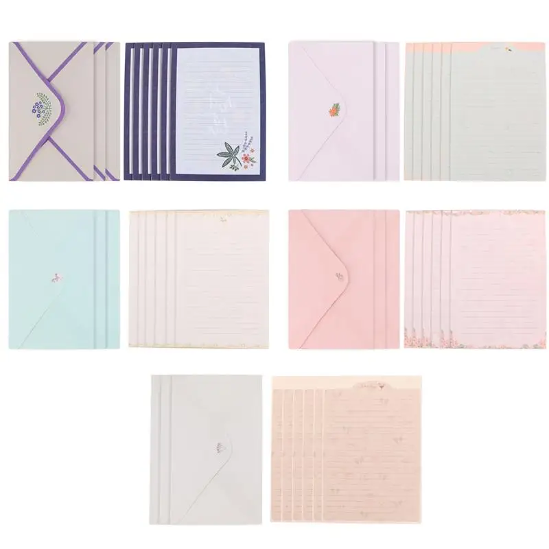 Floral Design Letter Paper Envelopes Set Writing Paper Note Sets Stationery Gift Printing Products Letter Pad