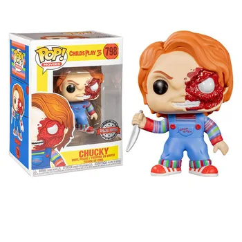 

Funko Pop Horror Movies Child's Play Vinyl Figure #798 Half Battle Damaged Chucky Collection Action Figure Toys Gifts for Kids