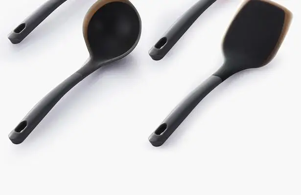 Xiaomi Kalar, силиконовая ложка, лопатка, Смешанная, нержавеющая сталь, кухонный инструмент, высококачественные материалы, кухонная утварь - Цвет: black all