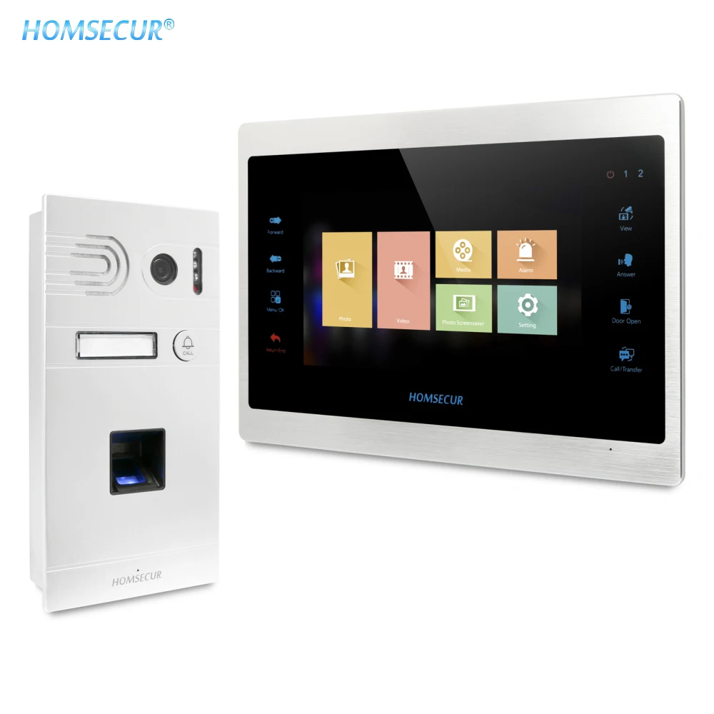 HOMSECUR 7\ Video Door Entry Security Intercom 1.3MP Fingerprint Access BC061HD-S+BM701HD-S