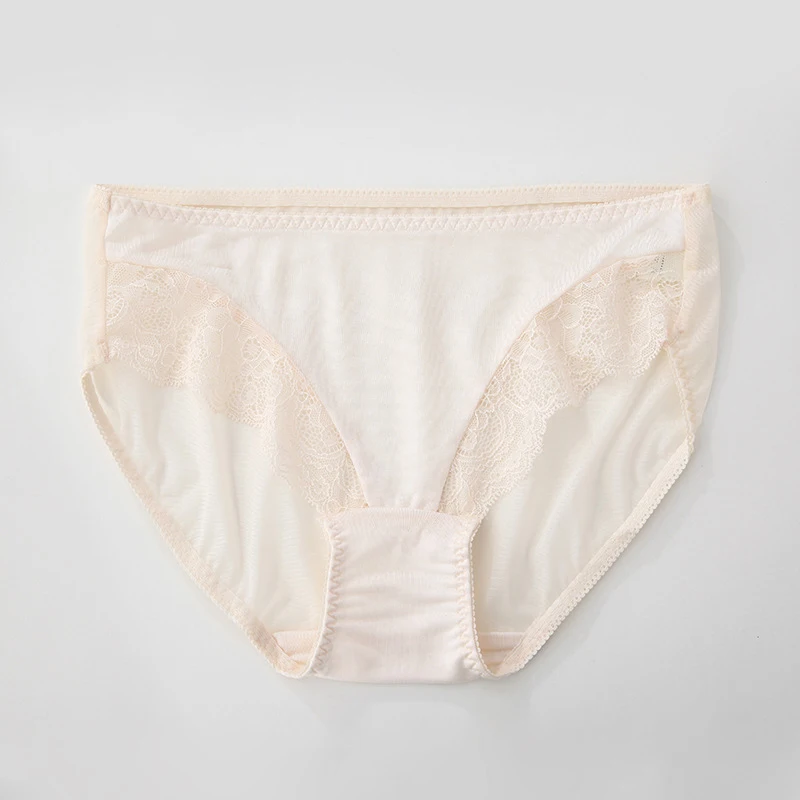 3 шт./компл. женские кружевные дышащие трусы из натурального шелка | Женская