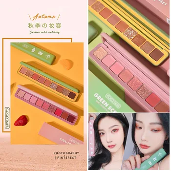 

Pink-Collar Sweet Nine Color Eyeshadow Compact Polarized Light Keyboard Fingertip Eye Shadow Earth Color