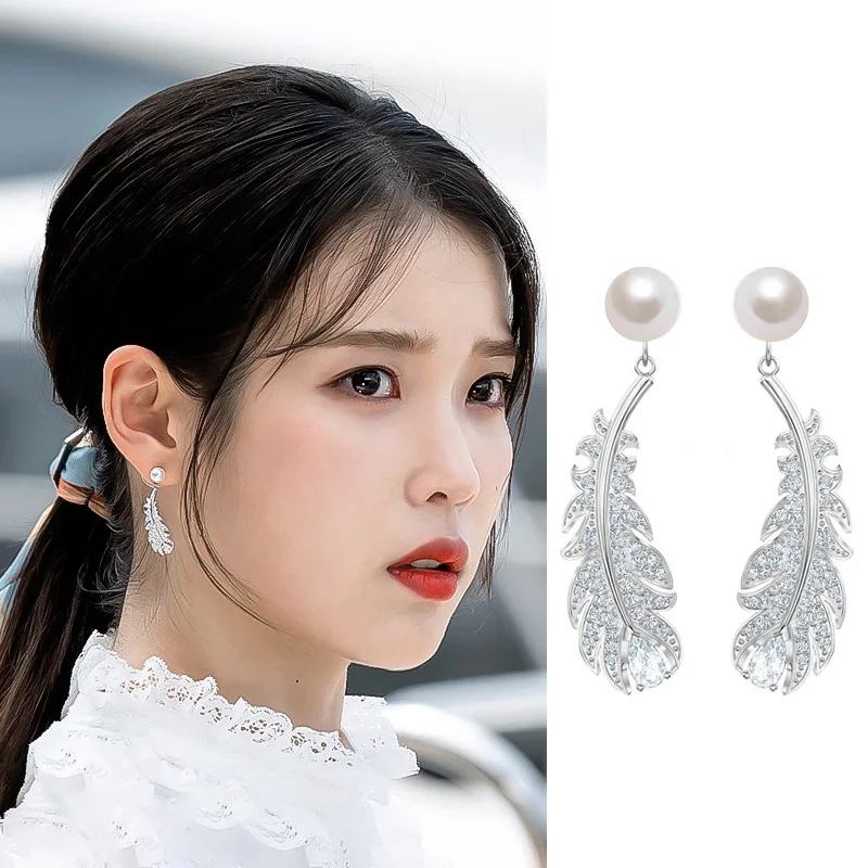 

2019 Korean New Fashion Elegant Rhinestone Crystal Simulated Pearl Dangle Earrings For Female Accessories
