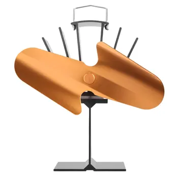 

EQ-502BG No Electronic Needed Wood Log Burning Fan Fireplace Fan 2 Blades Stove Fan Heat Powered Heat Distribution Fan