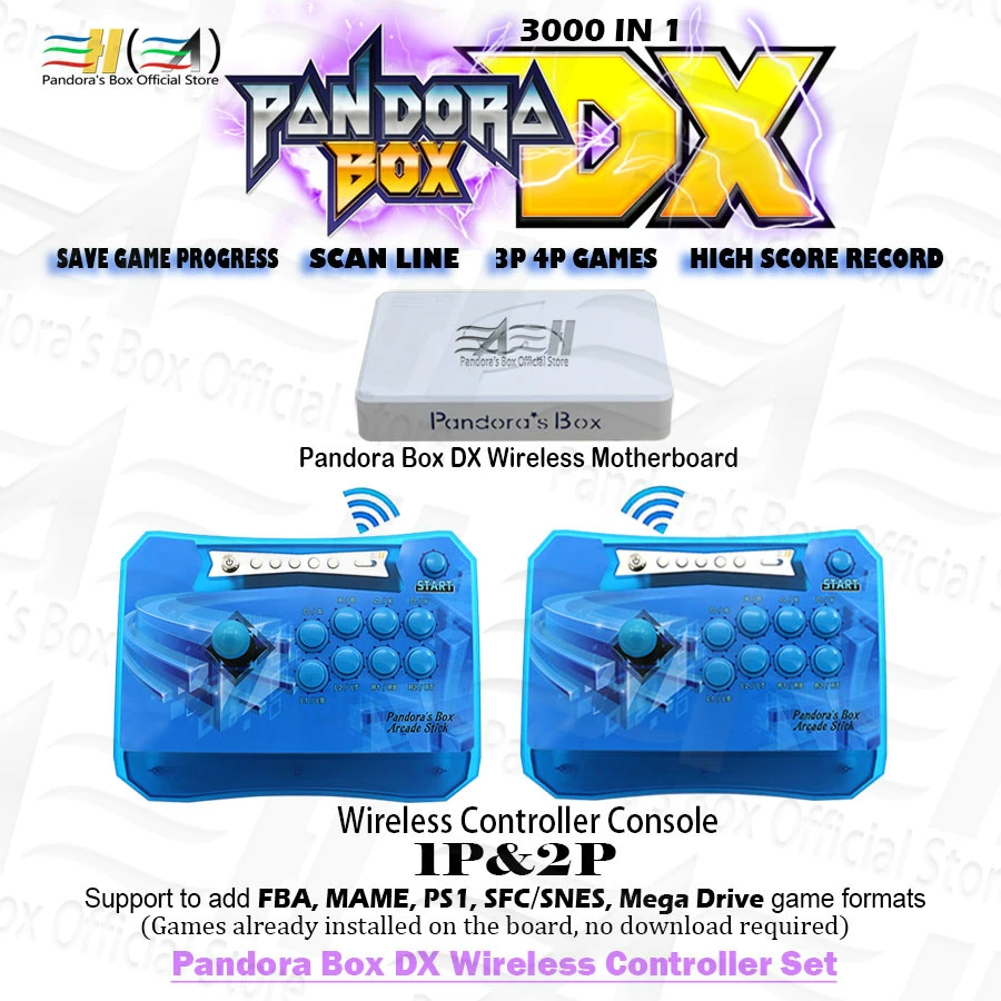 2021 Pandora Box DX 3000 in 1 2 Players Wireless controller set have 3P 4P game Save game progress High score record 3D tekken 2021 Pandora Box DX 3000 in 1 2 Players Wireless controller set have 3P 4P game Save game progress High score record 3D tekken