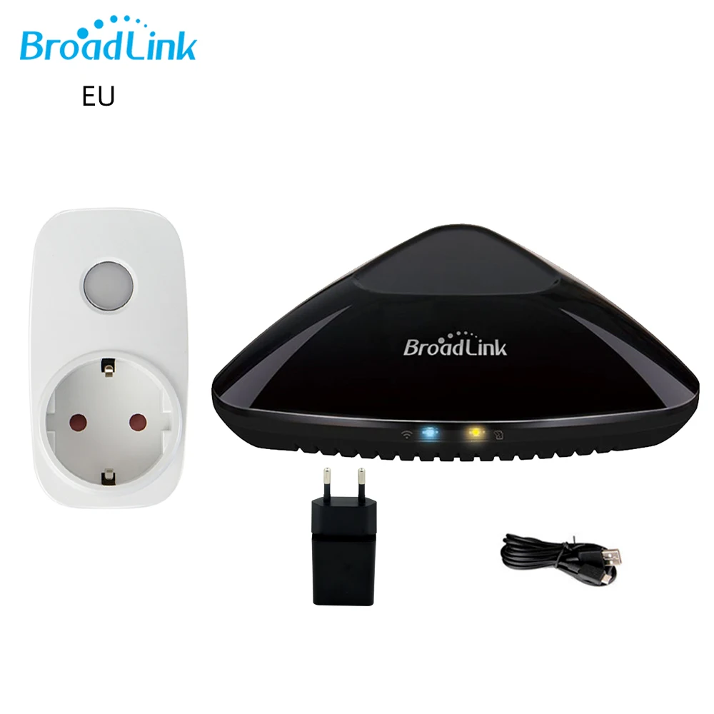 Broadlink SP3 SP3S ЕС умная Wi-Fi розетка дистанционное управление розетка таймер измеритель мощности мониторинг энергии Поддержка Alexa Google Home - Комплект: Sp3s EU and Rm pro