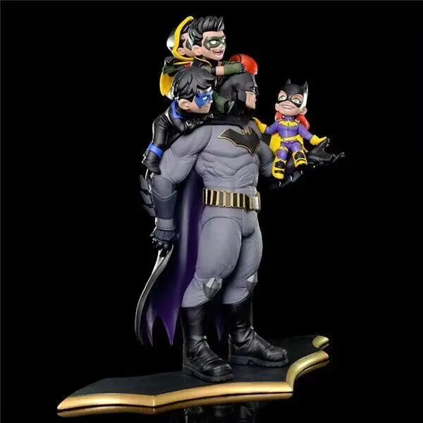  6 pcs DC Comics Batman Family Q-Master Diorama Statue Figure Toy Brinquedos Figurals Model toys col