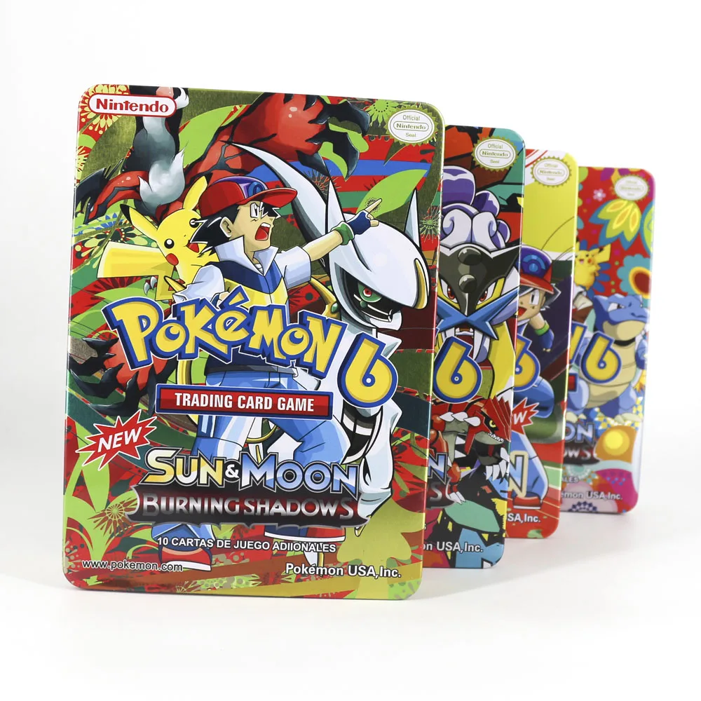 TAKARA TOMY PTCG Настольный Покемон флэш-карты коллекции GX Evolution детские игрушки большая металлическая коробка большая блестящая карта