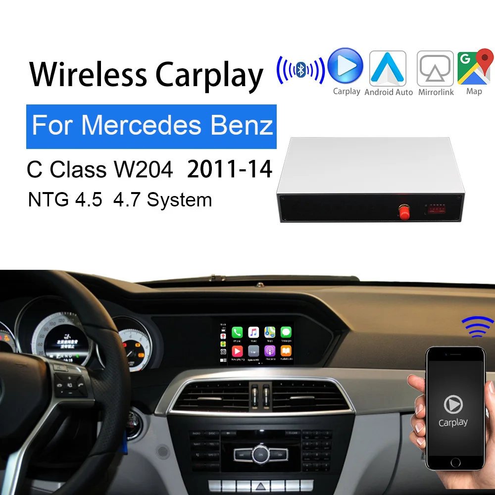carplay Mercedes C Class 2011-14 W204 Support Maps navigation usb interface multimedia touch screen Auto Android Smart Reverse